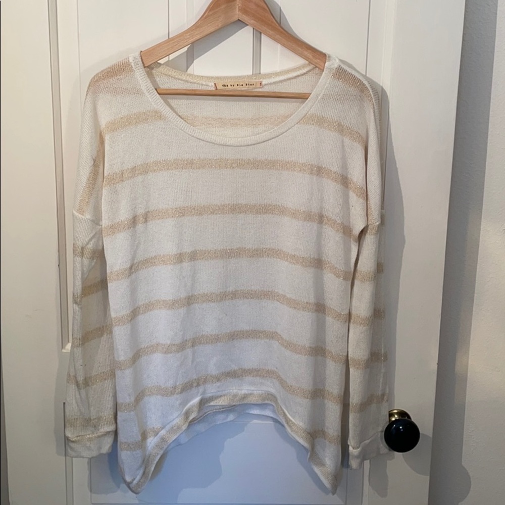 Flattering Gold Stripe Sweater